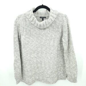 Eileen Fisher Relaxed Fit Chunky Turtleneck Sweater S Gray